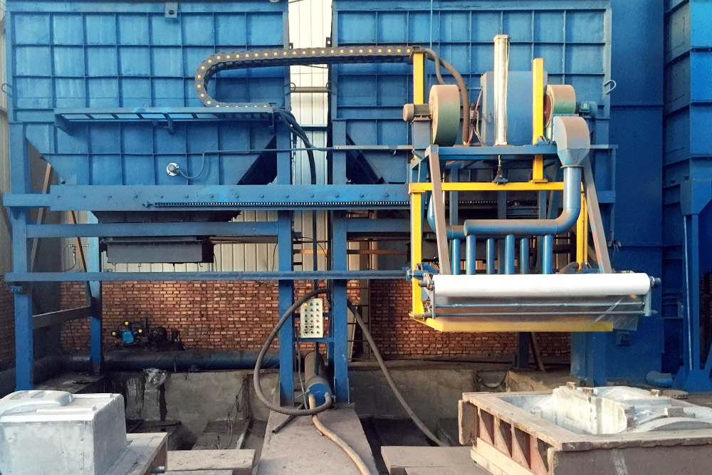 V method casting production line